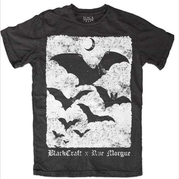 Blackcraft Cult Tops - Blackcraft Cult x Rue Morgue Bat Tee Shirt